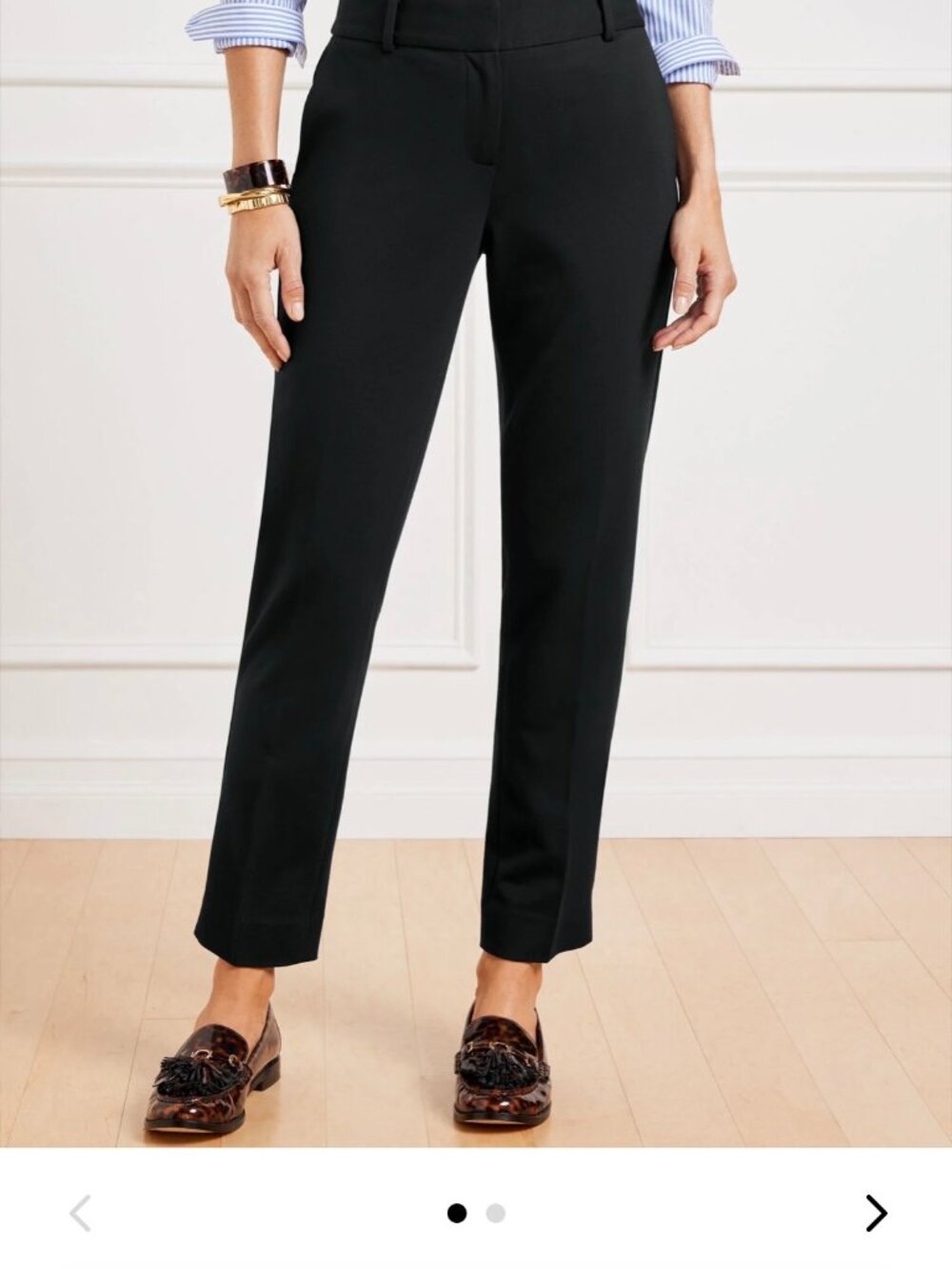 Talbots Black Straight- leg Ankle pants, light weight fabric size 10P NWT